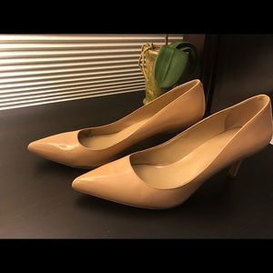 Nude patent leather pumps, Ann Taylor, size 9